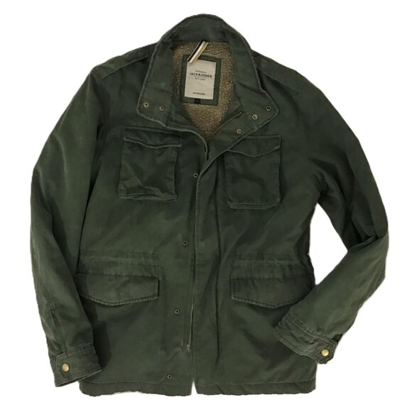 Jack & Jones JORO Military Jacket - Sherpa Lining– Size L - Picture 2 of 12